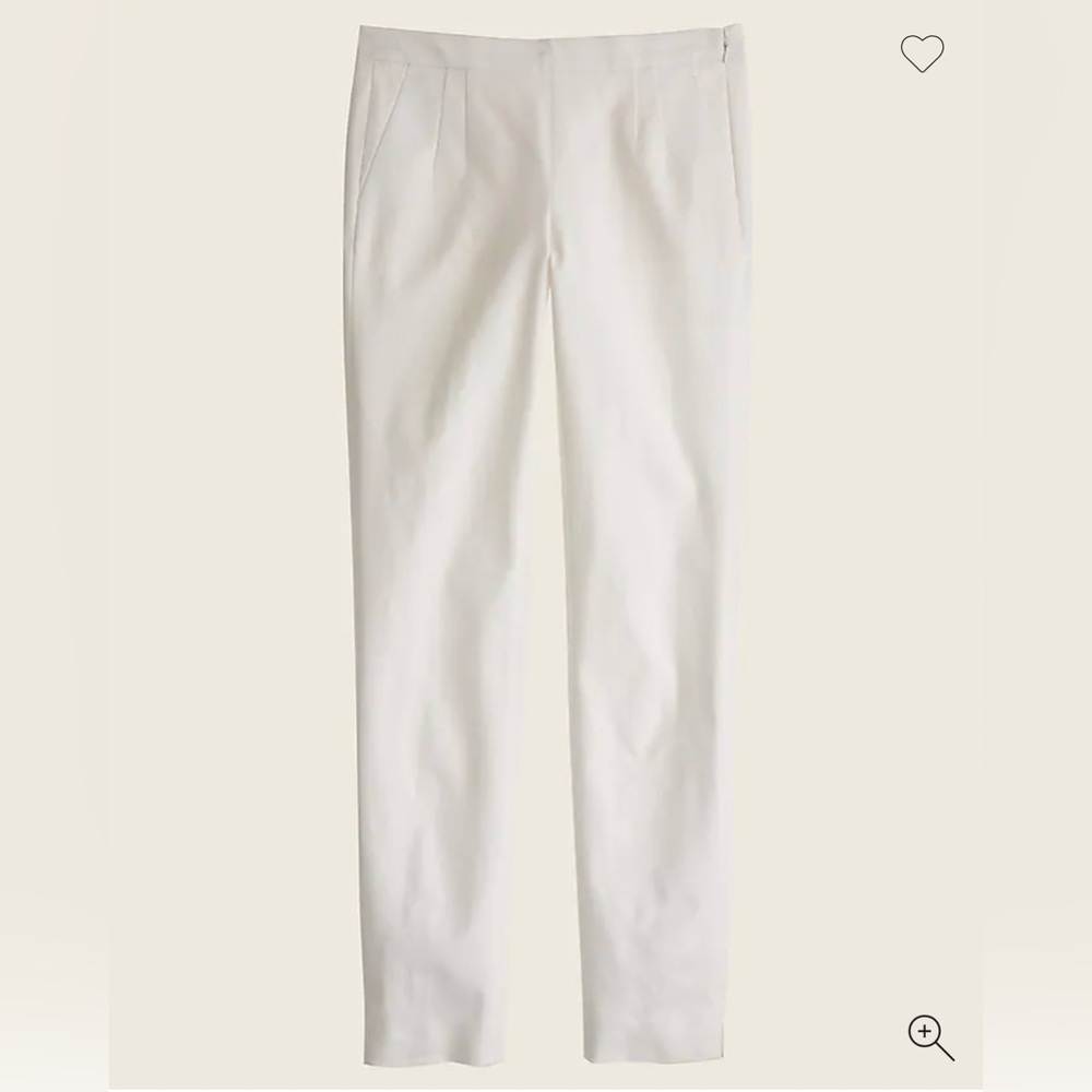 JCrew Martie Ivory High Waisted Cropped Pants